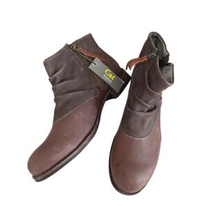 Caterpillar Irenea Womens Boots Size 9 Eur 40 Booties Leather Double Zipper READ